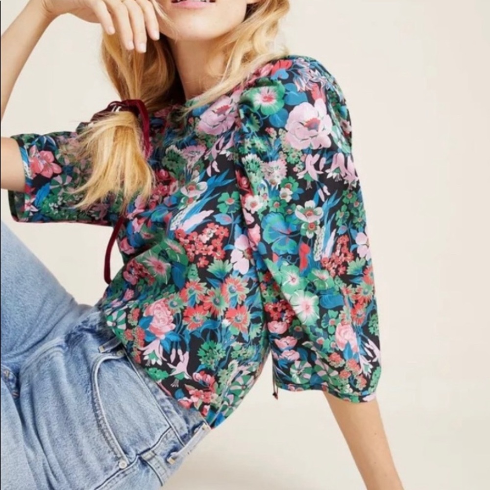 New Anthropologie WHIT Clare Floral Top